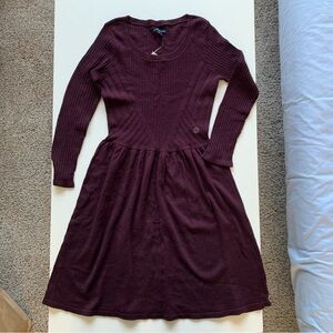 American Eagle Knit Fit & Flare Dress – Burgundy | XS | New with Tags